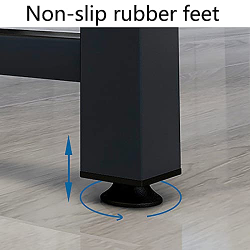 Shelf Computer Desk, 39.4 inch Home Office Writing Desk, Modern PC Table, Workstation for Home/Office, Easy to Assemble, Black Metal Frame
