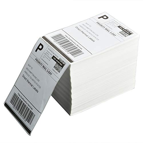 Fanfold 4" x 6" Direct Thermal Shipping Labels, White Shipping Mailing Postage Labels, Total 28,000 Labels (28 Stacks = 28,000 Labels)