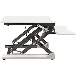 Lorell LLR99554 Sit-to-Stand Gas Lift Desk Riser, White