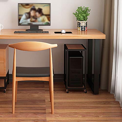 WAOCEO Wood CPU Stand with Brake - Desktop Host Holder Tray Rack