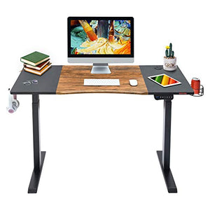 Mr IRONSTONE Electric Height Adjustable Desk 47.2" Standing Desk Sit to Stand Home Office Computer Desk & L-Shaped Desk 50.8" Computer Corner Desk, Home Gaming Desk, Office Writing Workstation
