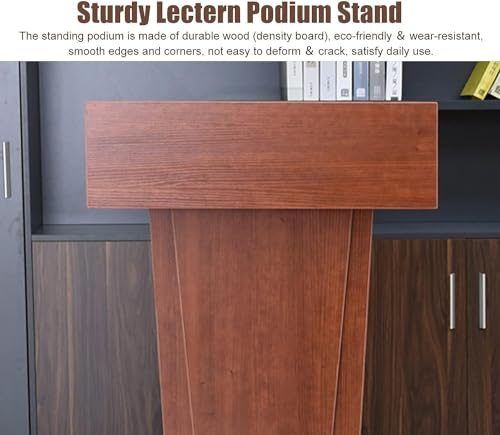 WooDeY Lectern Podium Stand with Open Storage - 60cmx113cm