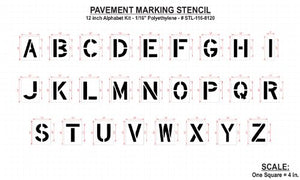 RAE - 12-inch ALPHABET STENCIL KIT - Plastic Letters Paint Stencils, for Use with Any Paint - Great for Pavement Marking - STL-116-8125