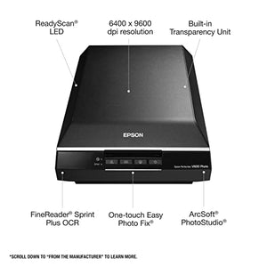 Epson Perfection V600 Photo Color Scanner - USB Connectivity, 6400 x 9600 dpi, 17" x 22" Enlargements
