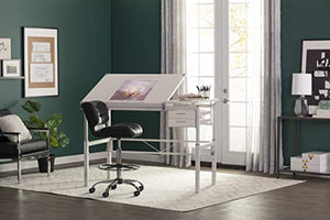 SD Studio Designs Drafting Table with Split Top and Height Adjustment, White
