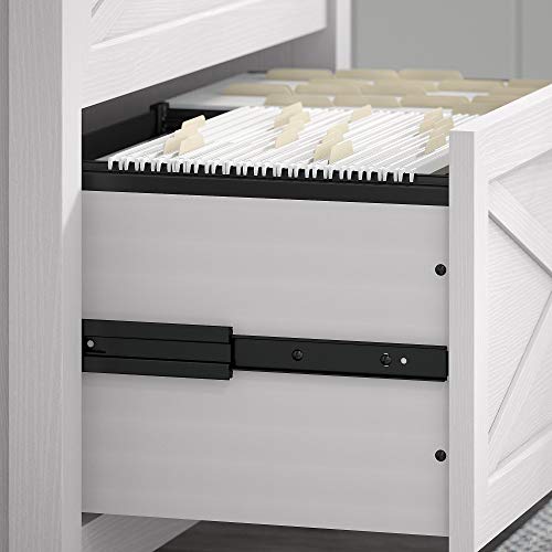 Bush Furniture Key West Computer Desk with Storage and 2 Drawer Lateral File Cabinet, 54W, Pure White Oak