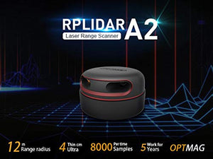 seeed studio RPLiDAR A2M8 360 Degree 2D Laser Range Scanner Kit, 8000 Times Sample Rate and 12 Meters Distance High-Speed RPVision 2.0 Range Engine Radar Sensor Module for Intelligent Obstacle/Robot