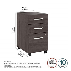 Bush Business Furniture Studio A 3 Drawer Mobile File Cabinet-Assembled, Storm Gray