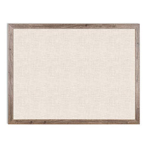 U Brands Linen Cork Linen Bulletin Board, 35 x 47 Inches, Rustic Wood Frame (4894U00-01)
