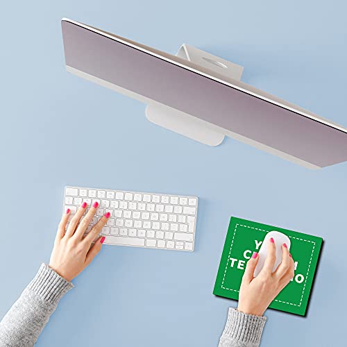 100 Rectangle Mouse Pads Pack - Customizable Text, Logo - 1/8" Rubber, Economical - Green