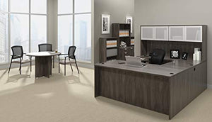 G GOF Double Workstation Cubicle (11'D x 6.5'W x 4'H) - Desk Only, Artisan Grey
