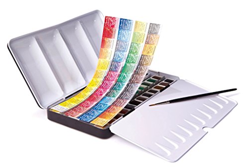 Sennelier L'Aquarelle French Watercolor Paint, Metal Set of 48 Half Pans