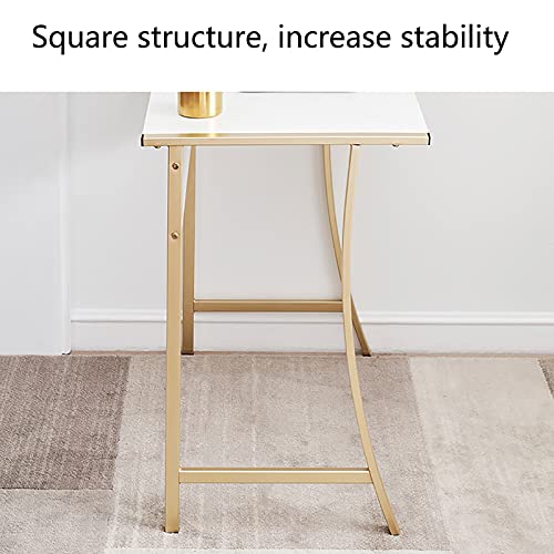 Shelf Computer Desk, 33.1 inch Home Office Writing Desk, Modern PC Table, Workstation for Home/Office, Gold Frame/Black Frame (Color : Black)