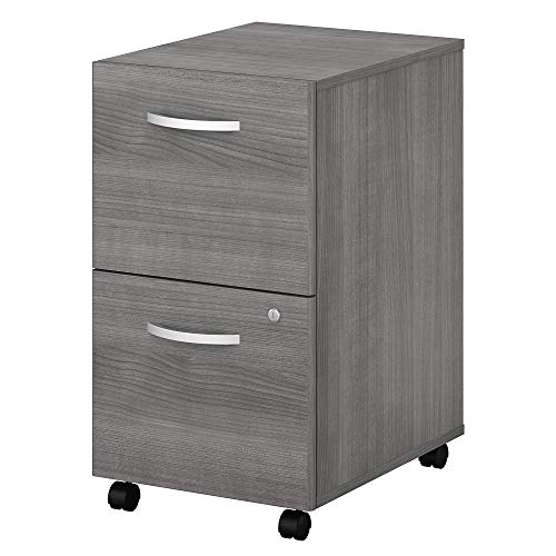Bush Business Furniture Studio C 2 Drawer Mobile File Cabinet - Platinum Gray, Assembled