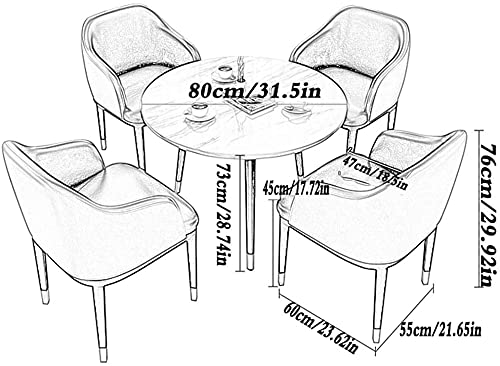 AkosOL Business Dining Table Set with Reception Desk and Chair Combo - White