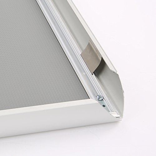 M&T Displays Snap Frame, 40X60 Poster Size, 1.77" Silver, Mitered Corner, Front Loading