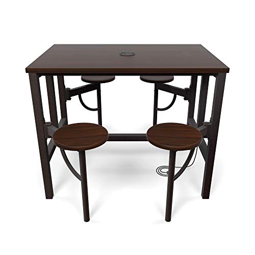 OFM 9004-WLT-WLT Model 9004 Endure Series Standing Height 4 Seat Table, 38'' Height, 31.25'' Width, 47.625'' Length, Walnut