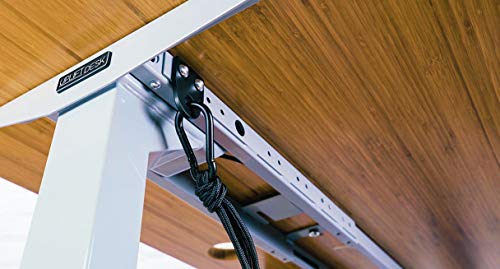 UPLIFT Desk - V2 Bamboo Standing Desk with 1" Thick Carbonized Bamboo Curve Desktop, Height Adjustable Frame (Black), Advanced Memory Keypad & Wire Grommets (Black), Bamboo Motion-X Board (80" x 30")