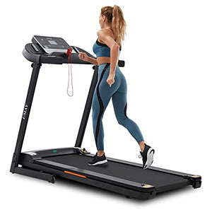 UMAY Folding Treadmill for Home with LCD Display, Exercise Runinng Machine with 12 Preset Programs & Manual Incline, Electric Proform Treadmill with Transport Wheels for Small Space
