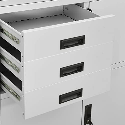 ZQQLVOO Modern Style Steel Storage Cabinet, Light Gray 35.4"x15.7"x70.9
