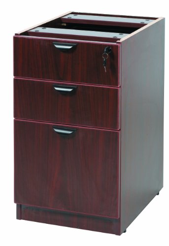 Boss Office Products Holland Series 71" Executive U-Shape Desk with Pedestal File Storage and Hutch, Mahogany