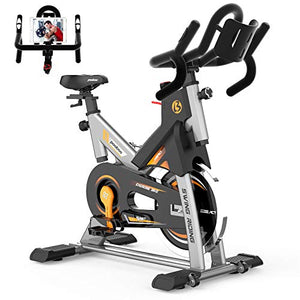 pooboo Exercise Bike Stationary 330 Lbs Indoor Cycling Bike with Comfortable Seat Cushion & LCD Monitor, Multi - Grips Handlebar