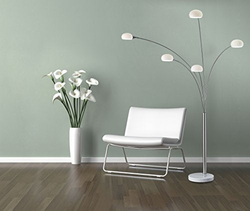 Adesso Luna Arc Lamp, Satin Steel