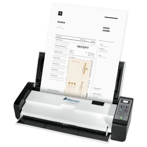 Raven Compact Document Scanner - Wireless Duplex Scanning, Mac/Windows Compatible