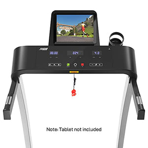 MKHS folding treadmill for Home with LED Display, Tablet & Cup Holder, Pulse Grips, Shock Absorber, 330 LB Max Weight, Easy Assembly with Space-saving Folding System for Home Gym Use - ALPHA-01, Black