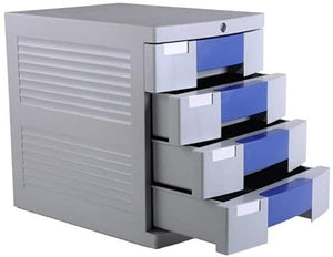 None Flat File Cabinet 4-Layer Drawer Storage Organization with Lock/Blank Label