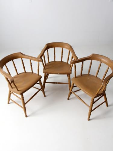 Lschool Antique Captains Chairs Set of 3