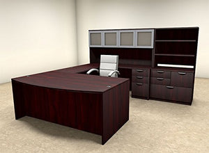 UTM Furniture 7pc U Shape Modern Executive Office Desk OT-SUL-U47