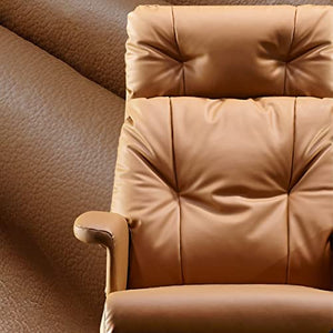 Kinnls Freya Electric Reclining Office Chair with Foot Rest - Genuine Leather High-Back Recliner