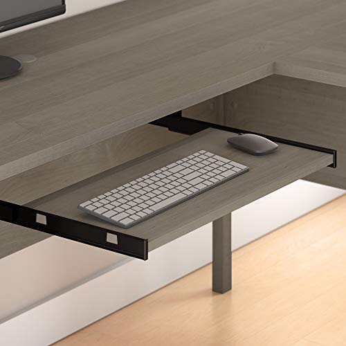 Bush Furniture Somerset L Shaped Desk with Hutch, 60W, Ash Gray
