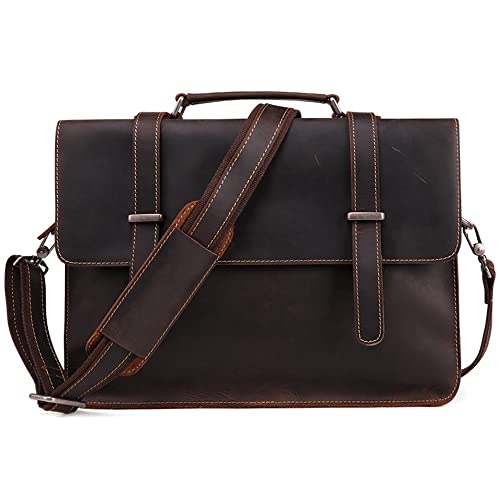 KGEZW Fashion Business Men's Handbag Retro Horizontal Briefcase Men's Bag Diagonal Bag Computer Bag (Color : B, Size : 37 * 28 * 9cm)