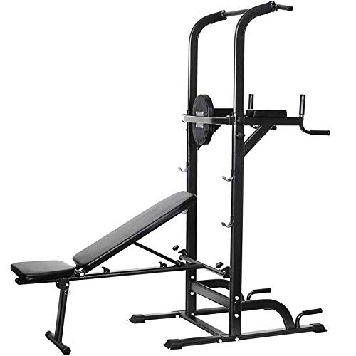 Power Tower Pull Up Dip Station Adjustable Height - Home Gym Tower Strength Training Gym Equipment, Indoor Sit-up Board, Weight-Bearing Squat Rack
