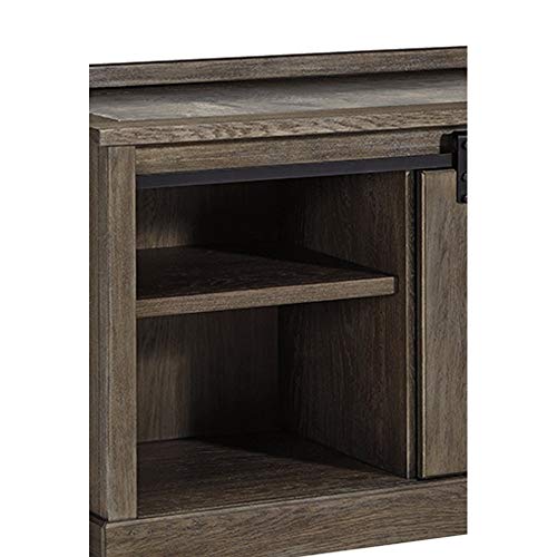 Benjara Farmhouse Style Ladder Type Wooden Hutch with 3 Open Shelves, Brown