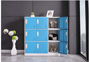 Living Room Organizers and Storage Small Metal Storage Cabinet with Lock for toy and Cloth and self belonging storage (Blue, 9D)