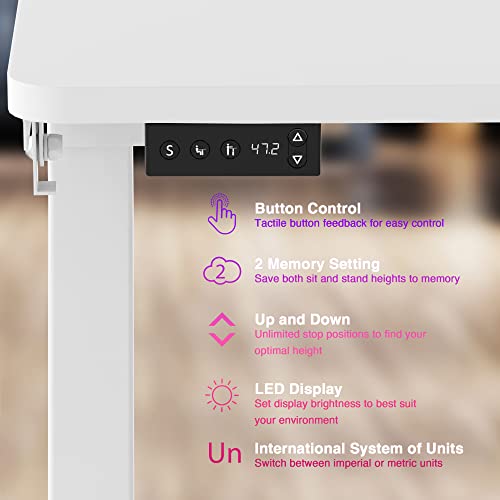 AVLT 50" Electric Standing Desk with Tilting Tabletop - Height Adjustable Whiteboard Desk