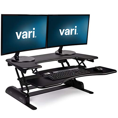 VariDesk Pro Plus 36 by Vari – Dual Monitor Standing Desk Converter – Work or Home Office Sit to Stand Desk – 11 Height Adjustable Settings with Spring Loaded Lift – No Assembly Required