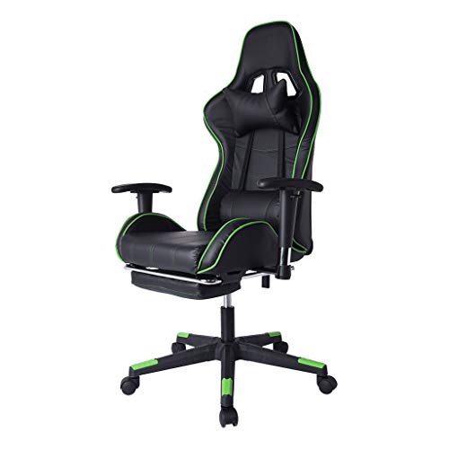Gaming Chair - Onlyliua Office Chair High Back Computer Chair Adjustable Backrest Reclining Leather Office Chair with Footrest with Headrest and Lumbar Support