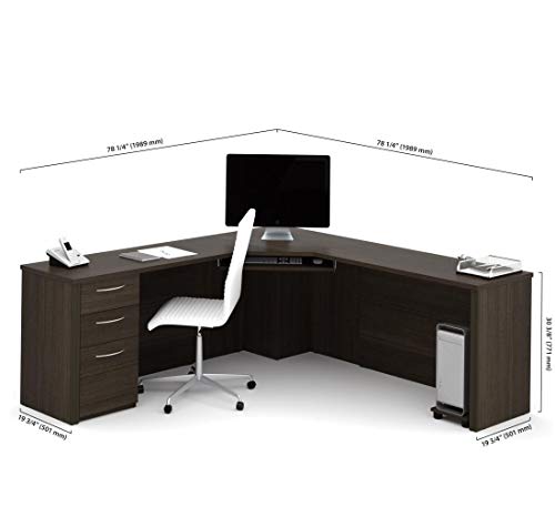 Bestar Corner Desk with Pedestal - Embassy