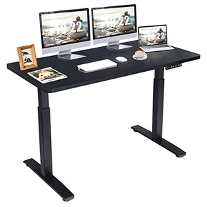 COSTWAY Electric Standing Desk, 55" x 28" Dual Motor Height Adjustable Sit Stand Desk with Memory Presets - Black