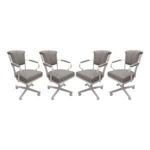 Tobias Designs Inc. Set of 4 Miami Swivel Metal Caster Chairs on Reading Base