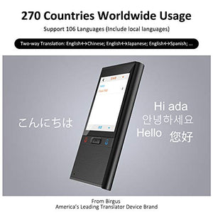 Language Translator Device with Camera Translation Bluetooth Earphones Connection 2.8 Inch Screen Support 106 Languages