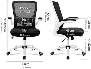 KouRy Ergonomic Mesh Office Chair with Flip Up Arms and Lumbar Support