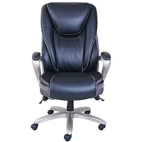 Serta Smart Layers Hensley Leather High-Back Big & Tall Chair, Black