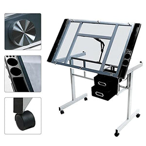 CLYZ Adjustable Drafting Table Artist Drawing Table Craft Desk Home Office Art Use