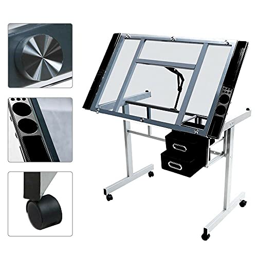 GXK Adjustable Drafting Table Artist Drawing Table Craft Desk Home Office Art Use