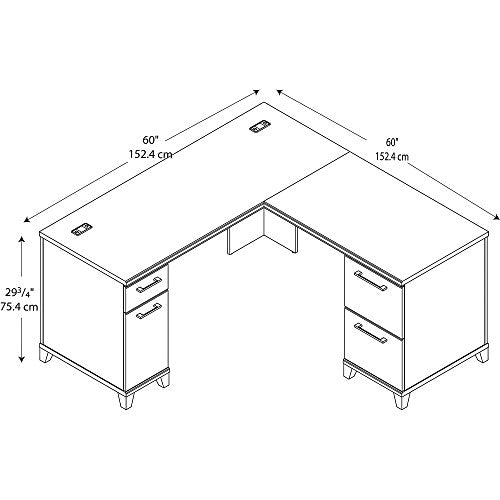 Bush Business Furniture Enterprise Collection 60W x 60D L Shaped Desk in Harvest Cherry